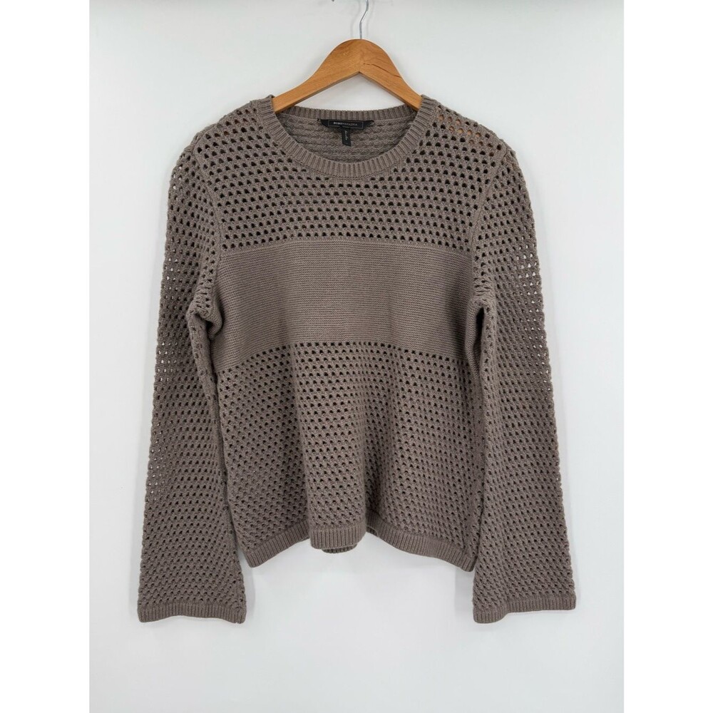 BCBGMaxAzria Joeli Open Knit Sweater | Spanish Moss | Large